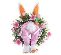 Coronas de Conejito de Pascua para Puerta de Entrada, Adorable y Realista de 20 Pulgadas, Guirnalda de Flores de Conejito de Pascua para Ventana al Aire Libre, repisa, Restaurante, Valla de Pared