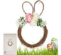 Coronas de Conejo de Pascua para Puerta Delantera, de Flores Artificiales en Forma de Conejo, Corona de Pascua, para el hogar, Exterior, Interior, Ventana, Pared, Sala de Estar, Dormitorio