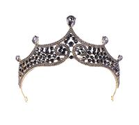 Coronas de cría de cría de cristal negro barroco de la novia Princesa de la boda accesorios para el cabello elegante tiara diadem mujeres joyas (color: 1)