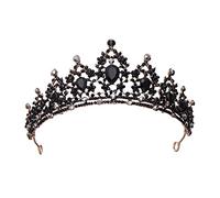 Coronas de cría de dianos de diario infantil de cristal negro barroco Princesa de boda accesorios para el cabello elegante Tiara Diadem Women Jewelry Traje (Color: 3)