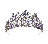 Coronas de cría de diez rianas de cristal negro barroco Princesa de boda accesorios para el cabello elegante tiara diadem joyas