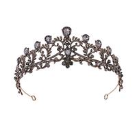 Coronas de cría de diez rianas de cristal negro barroco Princesa para la boda accesorios para el cabello de la boda elegante Tiara Diadem Women Jewellry (Color: 12)