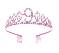 Coronas de decoración de diamantes de imitación, coronas para el pelo, elegantes diademas para niños, para eventos de disfraces, niñas, fiestas de cumpleaños, talla única, como se describe, como se