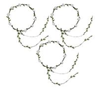 Coronas de flores para mujer, 3 diademas de hadas bohemias, diadema floral verde para niñas, mujeres florales