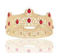 Coronas de metal para hombre, cumpleaños, graduación, fiesta de regreso a casa, corona de rey para cosplay, boda (dorado)