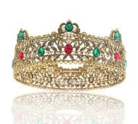 Coronas de metal para hombres, adultos, hombres, cumpleaños, graduación, fiesta de regreso a casa, corona, corona de rey para cosplay, boda, cumpleaños, regreso a casa (oro oscuro)