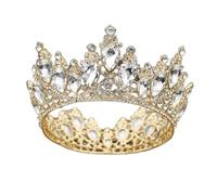 Coronas de moda Barroque Luxury Crystal Bridal Crown Tiaras Light Gold Tiaras para mujeres Accesorios para el cabello de la boda de la novia (un blanco de oro)