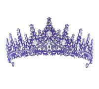 Coronas de mujer, tiaras brillantes de diamantes de imitación, tiaras de cristal barroco vintage para accesorios de fiesta, novia, cumpleaños, baile de vacaciones Tiaras de moda para mujer (morado)
