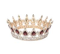 Coronas de novia, accesorio para el cabello de boda, tiara de diamantes de imitación, corona redonda hecha a mano, joyería de graduación, corona de reina para peinados de novia y dama de honor y día