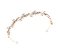 Coronas de novia, elegantes diademas de boda, accesorios para el cabello, bodas, perlas, coronas occidentales, despedidas de soltera, diamantes de imitación, tocado de novia, dorado, Talla única