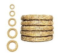 Coronas de Paja, 5 Piezas | Diámetro de 25 cm, Grueso de 4 cm | DekoPrinz | Corona de decoraciónde, decoraciónde Navidad, Corona de Paja para la personalización