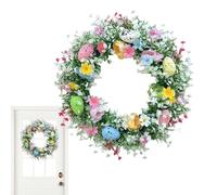 Coronas De Pascua: Huevos Artificiales Coloridos, Guirnalda De Pascua, Decoración Navideña De Primavera | Corona De Puerta De Primavera Para Paredes, Aberturas, Jardines, Patios, Porches, Oficinas, Gr