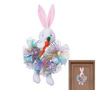 Coronas de Pascua para puerta delantera, bonito conejo de vacaciones de primavera, corona de huevo de Pascua, decoración de puerta delantera, para interiores y exteriores, granja, dormitorio, sala de