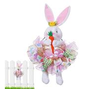 Coronas de Pascua para puerta delantera, decoración artificial divertida de conejo, corona de huevo de Pascua artificial | para interiores y exteriores, granja, dormitorio, sala de estar, cocina