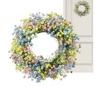 Coronas de Pascua para puerta delantera, letrero floral de material de ratán, decoración de pared de flores, guirnalda de vacaciones de primavera, de entrada, coronas de Pascua, material de