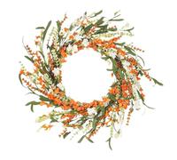 Coronas de primavera para puerta delantera, corona floral colorida de papel artificial vívido que no se marchita para puerta delantera, corona de flores hecha a mano, para el lugar de trabajo o casa