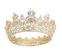 Coronas de princesa de fiesta para mujer, tiaras nupciales, tocados de reina, coronas de boda, accesorios de disfraz de novia para cumpleaños, graduación, oro