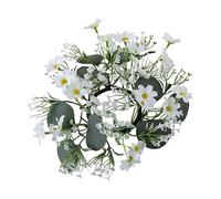 Coronas de s de vela de otoño, de vela de flores artificiales - Guirnalda de velas con margaritas pequeñas para el Festival de la - Corona de de otoño simple y elegante para mesa de cena, estante, par