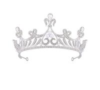 Coronas de tiara de plata, diadema de cristal Princesa Corona de diez rianas con calles diademas de novia de novia nupcial Fiesta de cumpleaños de la boda para mujeres