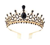 Coronas elegantes con cristal brillante para novia, corona de boda, peine de fijación para mujer, Medium, tela
