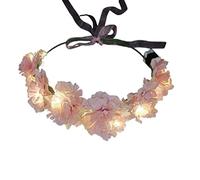 Coronas florales iluminadas, diadema de flores LED luminosas, coronas florales brillantes, diadema iluminada para mujer, diademas de flores LED para mujer