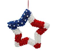 Coronas genéricas del 4 de julio para la puerta de entrada - Decoraciones guirnalda artificial patriótica - corona independencia día | para día de la independencia pared ventana interior