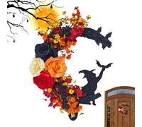 Coronas Halloween para Puerta Principal Letrero de Pared con Rosa, y Luna