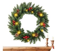 Coronas Navideñas De Interior | Decoración Navideña Artificial Iluminada - Corona Rústica | para Puerta Principal Sala De Estar Ventana Chimenea Jardín Oficina Apartamento Porche