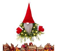 Coronas navideñas para puerta de entrada - vegetación artificial para decoración del hogar | Adorno de vacaciones con corona de invierno de Papá Noel - para uso en interiores y exteriores ventana de