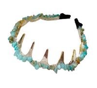 Coronas para el pelo de piedra triturada, dientes de acrílico, diademas para uso diario, fiesta, boda, ocasión