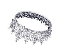 Coronas para mujer Coronas de metal for reinas, reyes y novias, diademas, tocados tiaras banquetes para Carnaval(Silver Plated)