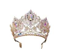 Coronas para mujer Tiara nupcial de corona for la novia, tiaras y coronas cristal reina, princesa para Carnaval(Gold and AB color)