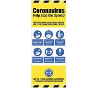 Coronavirus Ayuda a detener la propagación (distancia social de 1 metro) Banner en caja de 2000 x 800 mm