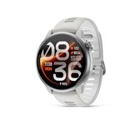COROS Pace 4 Pro Reloj Deportivo GPS, 1.47" AMOLED Titanio, Blanco Silicona | Cristal de zafiro, Brillo máximo de 3.500 nits, GPS de doble frecuencia, 21 días de uso diario, 32 GB de mapas, notas de voz