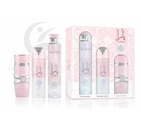 Corporalfarma Estuche Perfume Árabe Yara Rosa 100 ml + Desodorante Yara Rosa 200 ml + Ambientador Hogar 300 ml - Eau de Parfum para Mujer