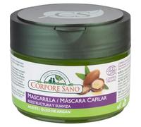 Corpore Sano Mascarilla Reestructurante Argán y Altea Bio Cosmos 250 ml | Con Aceite de Argán y Altea de cultivo bio. Certificada COSMOS Organic, sin sulfatos, parabenos ni siliconas.