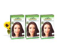 Corpore Sano Pack x3 Unidades Tinte Castaño 4 Permanente 140ml - Tinte de coloración sin amoníaco, resorcinol ni parabenos. Los champús naturales de Henna poténcia la durabilidad del color