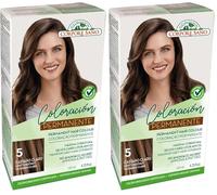 Corpore Sano Tinte Permanente Castaño claro (5) sin amoníaco, resorcinol, PPD ni parabenos. Con Aloe Vera, Sésamo y Keratina Vegetal 140 ml (Paquete de 2)