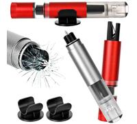 Corpower Martillo de Emergencia 4 en 1 Rompe Cristales y Cinturones, 2 Unidades con Linterna de Emergencia y Silbato de Rescate, Herramienta de Seguridad para Escape Rápido en Accidentes de Tráfico