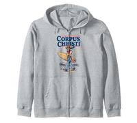 Corpus Christi Surf Retro Skeleton Cowboy Surfing Texas Sudadera con Capucha
