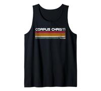 Corpus Christi Texas Retro Rayas Vintage City Design Camiseta sin Mangas