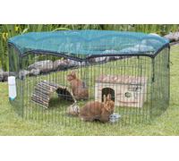 Corral de ejercicio con red de protección ø 150 × 57 cm verde