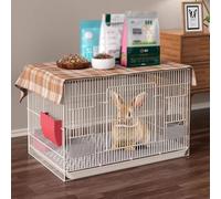 corral de juego para gatos, Jaula for conejos, jaula for conejos en interiores con bandejas extraíbles profundas y cerradura anticolisión, casa for animales pequeños fácil de montar for conejos, gatos
