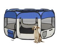 vidaXL Parque de Perros Plegable y Bolsa Transporte Corral Gatos Mascotas Animale Jaula Refugio Cachorros Corralito Perrera Azul 110x110x58cm