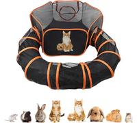 Corral para animales pequeños de exterior Tienda de campaña tipo túnel 4 en 1 for mascotas, gatos y perros, corral portátil for gatos con túnel for gatos, casa plegable for exteriores e interiores, ti