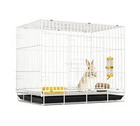 Corral Plegable para Conejos, Corral para Cachorros Y Gatos con Puerta, Jaulas De Malla Metálica Encriptada De 2 Cm para Interiores Y Exteriores, Valla Metálica para Mascotas (White,51x34x41cm)