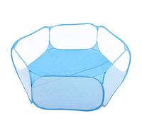 Corral portátil pequeño para Mascotas, Jaula-Tienda para Exteriores, Valla Plegable de Malla Transparente con Tejido no Tejido Transpirable para Cachorros, Gatos y Conejos (Azul)