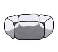 Corral portátil pequeño para Mascotas, Jaula-Tienda para Exteriores, Valla Plegable de Malla Transparente con Tejido no Tejido Transpirable para Cachorros, Gatos y Conejos (Negra)