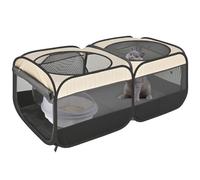 Corralito 2 en 1 para perros de 46.5 pulgadas, corral desplegable para gatos y mascotas, sin montaje, para interiores y exteriores, jaula portátil para cachorros, jaula portátil para animales pequeños