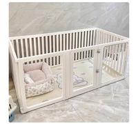 Corralito acrílico para perros, puerta extra ancha para mascotas, valla plegable para perros con puerta de paso,